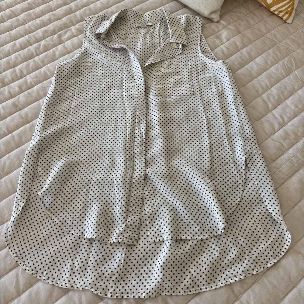 Madewell Black and White Sleeveless Blouse
